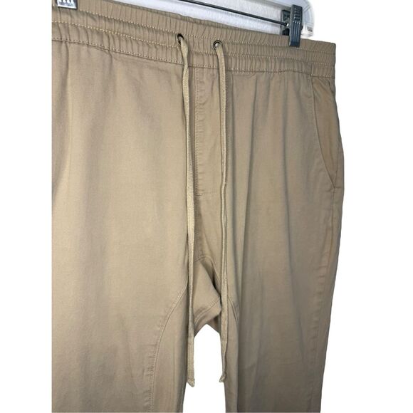 PacSun Men’s Large Jogger Pants Khaki Pull On Drawstring Casual Comfort - Picture 2 of 9